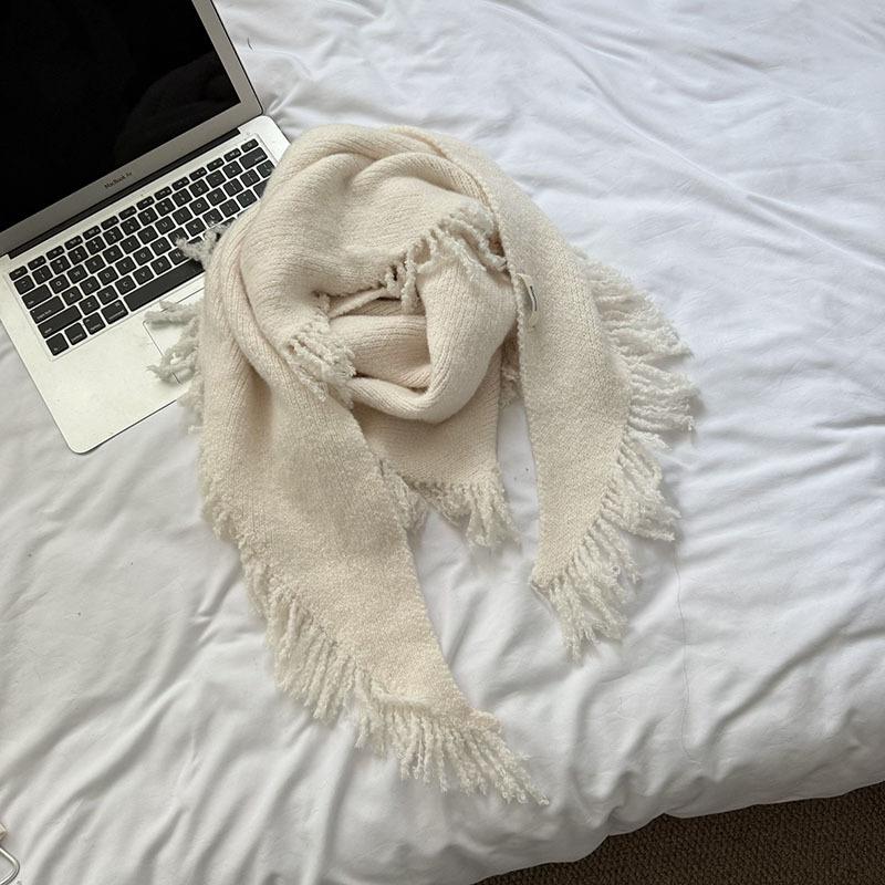 New Autumn and Winter Fashionable Versatile Wool Shawl Knitted Scarf for Women Winter Warm Neck Scarf Triangle Scarf Outer Wear