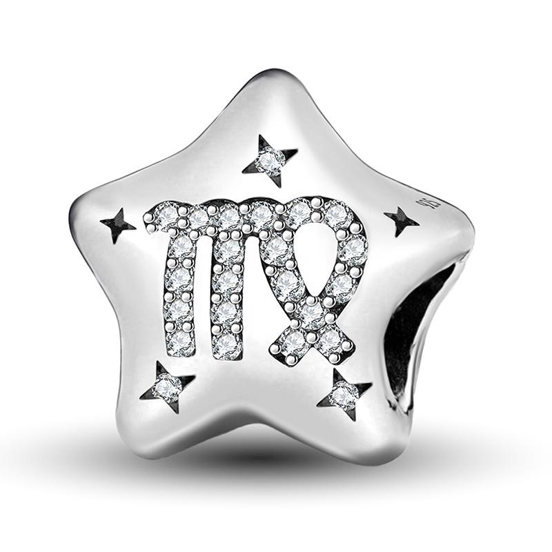 Медь Милый Звезда 12 Серия Созвездий Шармы Бусина Подходит Оригинальный Пан Браслет Бангл DIY Ювелирные Изделия Для Женщин Подарок