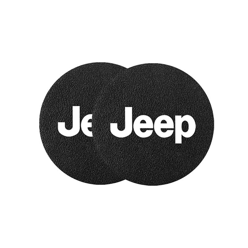 AIY5 Car Waterproof Anti Slip Mat Coaster Silicone Water Cup Mat For Jeep Grand Cherokee Wrangler JK Gladiator Compass Renegade