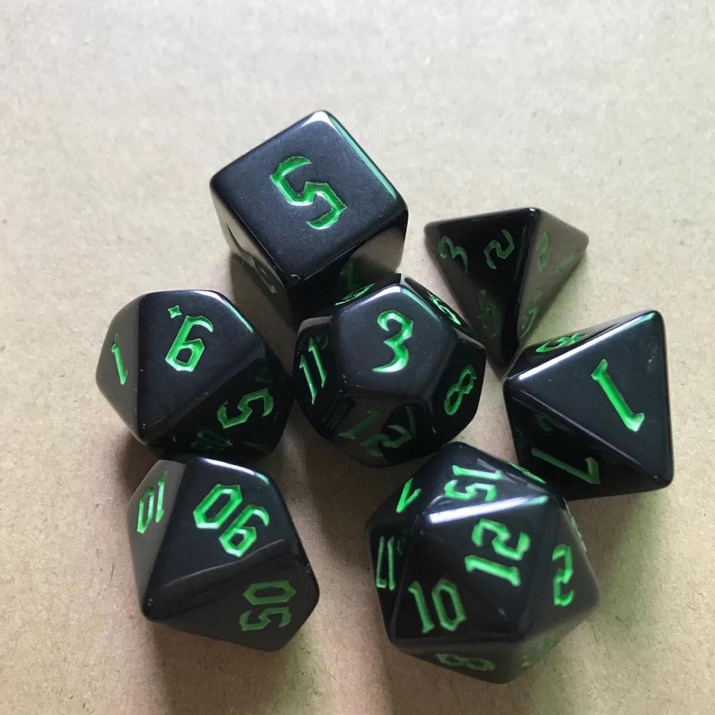 7pcs/lot Polyhedral Dice Set Double-Colors Dice D4 D6 D8 D10 D% D12 D20 for DND RPG Table Games