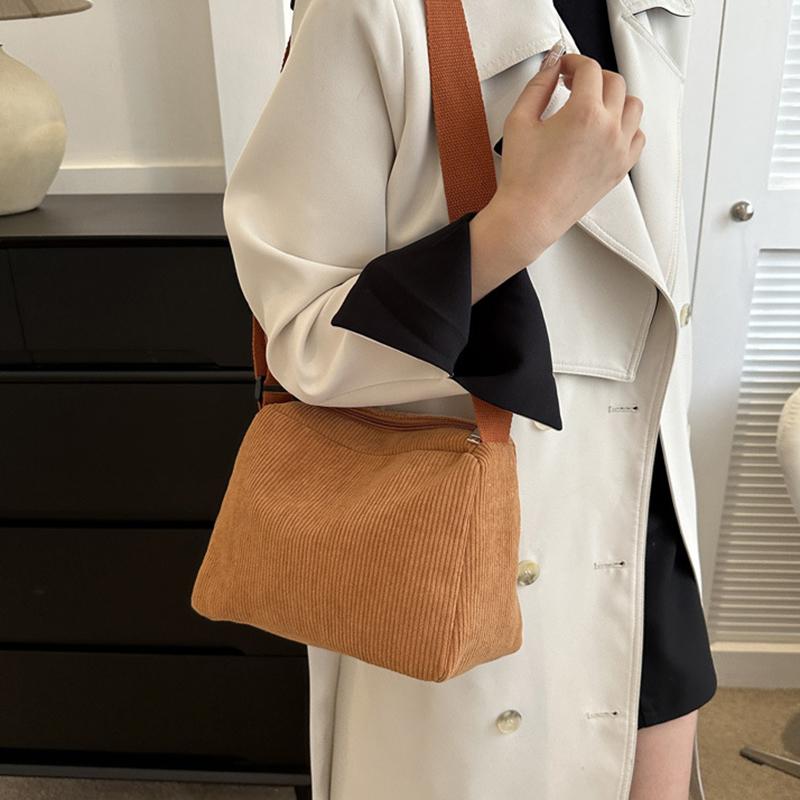 Сплошная вельветовая сумка через плечо, универсальная сумка на молнии, универсальная сумка через плечо для ручной клади