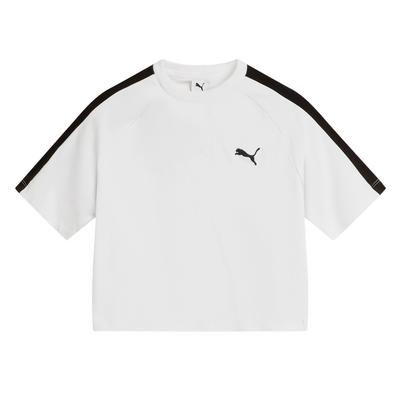 Женская футболка T7 Color Block Slim Fit в спортивном повседневном стиле с круглым вырезом и коротким рукавом, белая 632925-02