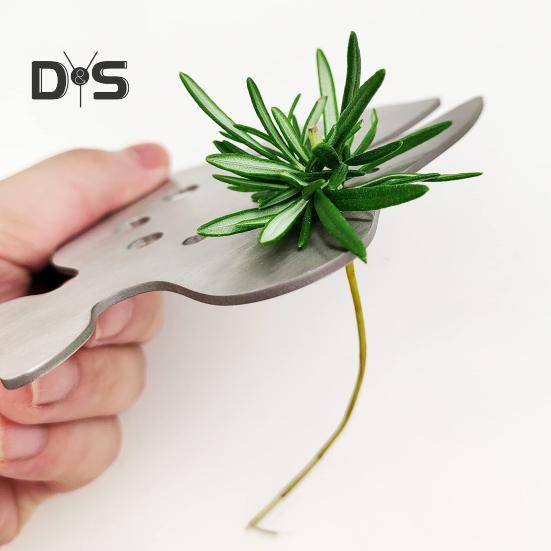 Инструмент для чистки листьев из нержавеющей стали, 11 отверстий, в форме рыбы, кухонный гаджет для листовой капусты, мангольда, тимьяна, кинзы, свеклы