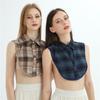 Cotton Plaid Short Shirt Collar Decorative Pointed Collar Shirt Fake Collar X20