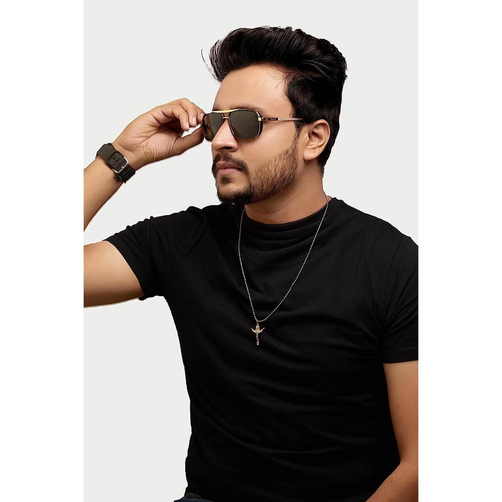 Denny Blue Gradient Glass and Silver Frame Square Nirvana Поляризованные солнцезащитные очки для мужчин и женщин