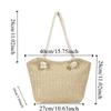 Solid Color Beach Handbag Bohemian Underarm Shoulder Bag Elegant Straw Tote Bag  Summer