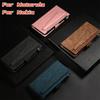 For Motorola Moto G22/G10/G20/G30/G54/G84/G50/E20..Nokia C20/C10/XR20/G20...Retro Frosted Leather Multi Card Wallet Anti Theft Brush Design Phone Case