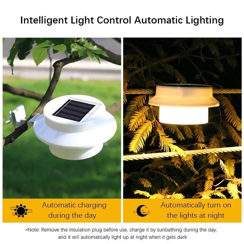 Outdoor Solar Gutter Lights 3 9 LEDs Fence Light Waterproof Security Lamps For Eaves Garden Landscape Pathway B Solar Lights
