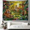 Forest Tiger Pattern Wild Animal Theme Tapestry Living Room Bedroom Decoration Background Wall Hanging Art Decor Hanging Curtain