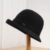 Curled hat women's spring summer light and breathable sunscreen visor knitted bucket hat versatile washbasin hat