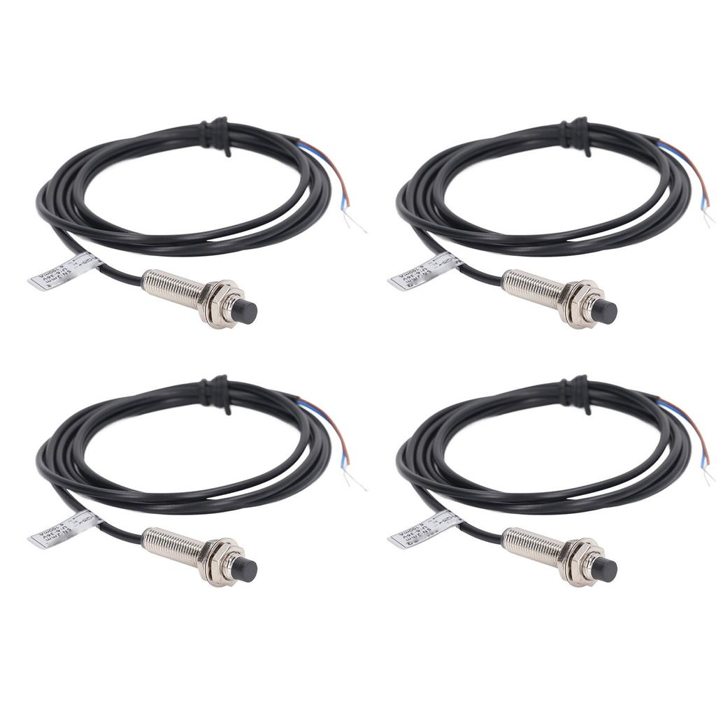 4 комплекта 8-миллиметровых датчиков приближения, индуктивных бесконтактных переключателей NPN, 2 провода, нормально замкнутый контакт, 6?36 В постоянного тока 2 мм Обнаружение