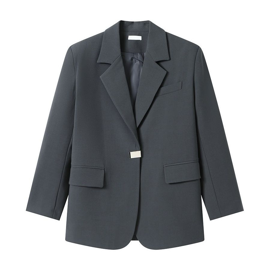 Костюм с разрезом на спине, черный пиджак и куртка для женщин с весенне-осенним дизайнерским темпераментом