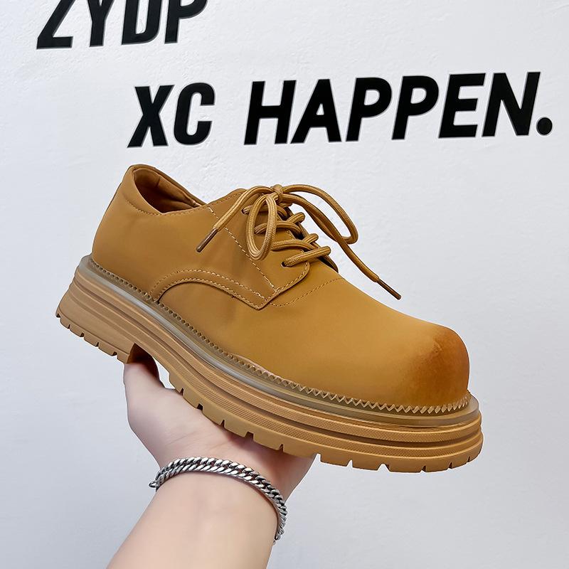 Ботинки Martin мужские на платформе с увеличенным голенищем, туфли дерби в стиле ретро, старые туфли с большой головой, короткие мужские ботинки на шнуровке 24342-A