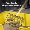 Large Chicken Poop Scooper Stainless Steel Chicken Coop Cleaning Shovel with Wooden Handle 3-in-1 Litter Scoop for Chicken Coop Accessories