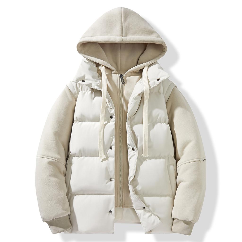 Новое зимнее мужское хлопковое пальто-двойка с капюшоном, утолщенное и теплое, в американском ретро-стиле, повседневная хлопковая куртка, зимняя куртка
