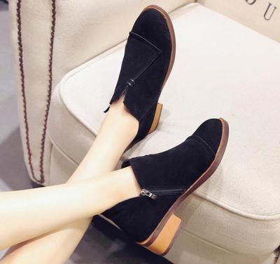 Женские сапоги осень-зима мода толстый каблук женская обувь женские сексуальные ботильоны из флока для женщин на молнии Botas Mujer ghn67