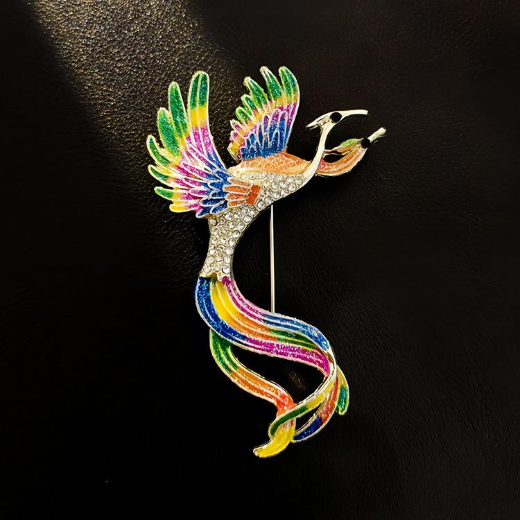 Элегантная китайская ретро эмалевая брошь Феникс и Бабочка для женщин
