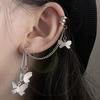 1 Pair Butterflies Women Earrings Cool Punk Silver Color Link Chain Cartilage Clip Earrings Fashion Jewelry Gift
