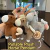 Cute Pullable Plush Horse Pendant Mascot Dolls Plush Horse Doll Pendant  Car Decoration