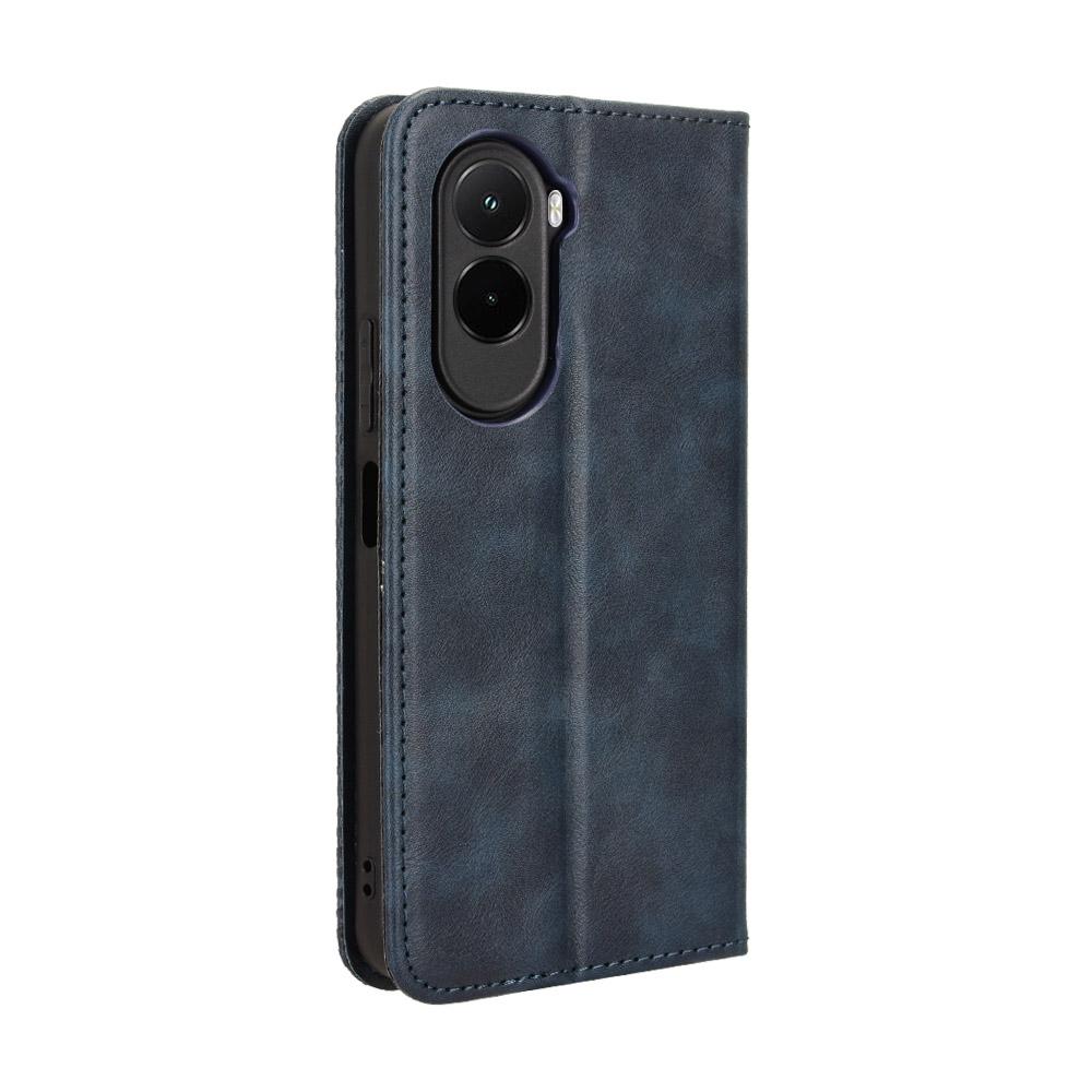 Для Xiaomi Poco M7 4G (169 мм) Кожаный чехол-кошелек с подставкой, ретро-текстурированный чехол для телефона