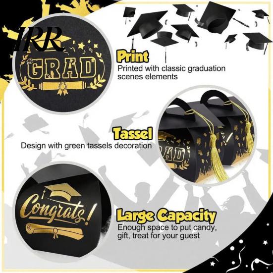 Graduation Party Decorations Cap Gift Boxes Class of 2026 Candy Treat Chocolate Box Celebration Decor with Tassel Grad Table Centerpiece for Ceremony