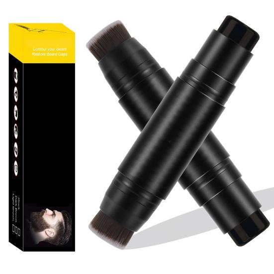 Карандаш для заполнения бороды для мужчин, естественный вид, долговечный, водостойкий, устойчивый к поту, усики, брови, портативная 2-в-1 двухсторонняя кисть для заполнения бороды