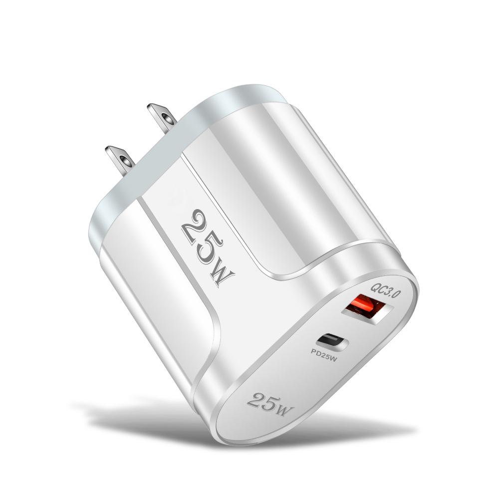 QC3.0+PD 25W High-Power Fast Charger with EU, US, UK Plug Options