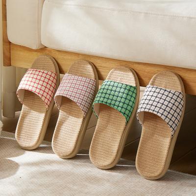 Модные ретро женские домашние льняные тапочки