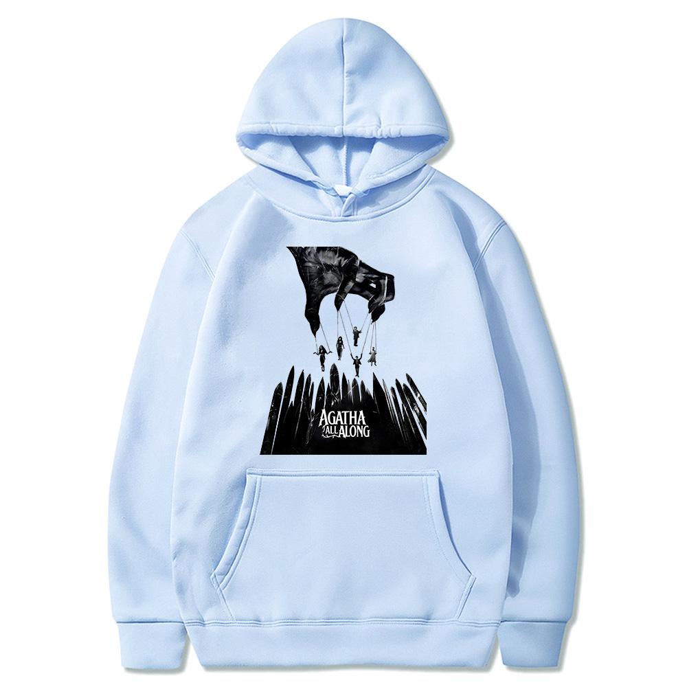 Толстовки Agatha All Along Revenge Is A Witch Black and White Version Hoodies Новые популярные тенденции Пуловеры Женская мужская одежда