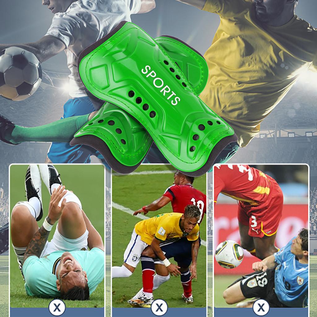 1 Pair Soccer Shin Guard Teens Breathable Shockproof Soccer Sports Shin Pad Adjustable Football Leg Protective Guards