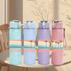 1PC Saltwater Soul Retro Beach Print 750ml Color Plastic Sports Water Bottle Leakproof Flip Straw Lid Suitable for Sports Office Home Use