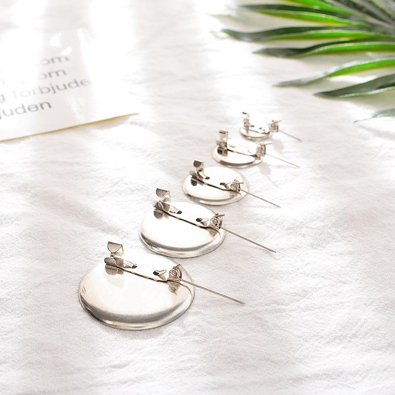 50pcs/lot Round Brooch Base Cabochon Blank Trays with Brooch Pins Cameo Cabochon Base Setting For Jewelry Making Supplie