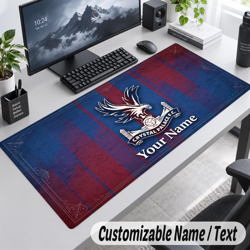 Custom Name Text Mouse Pad Crystal Palace Personalized Desk Pad For Work And Gaming