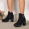 2024 New Boots for Women Warm Solid Color Winter Ankle-length Sexy Fashion Boots Thick High Heel Women's Boots Comfortable Shoes