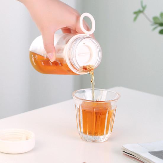 450/600ML Cold Brew Cup with Scale Filter Food Grade Large Capacity Portable Travel Tea Bottle Cold Brew Coffee Maker Jar