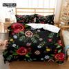 Цветочный Постельный Комплект Ботанический Пододеяльник Квин Мягкий Бохо Розовые Цветы Листья Принт Чехол для Одеяла Для Детей Подростков Взрослых Декор