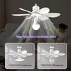 Silent Stepless Dimming Ceiling Fan Light with Remote Control, Strong Wind, E27 Base Bulb.