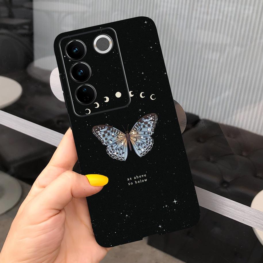 Чехол для Vivo V27 Pro Задняя крышка для Vivo V27e Модный чехол-фунда конфетного цвета с рисунком для Vivo V27 5G V 27e V27Pro V2237 V2230 Мягкий чехол