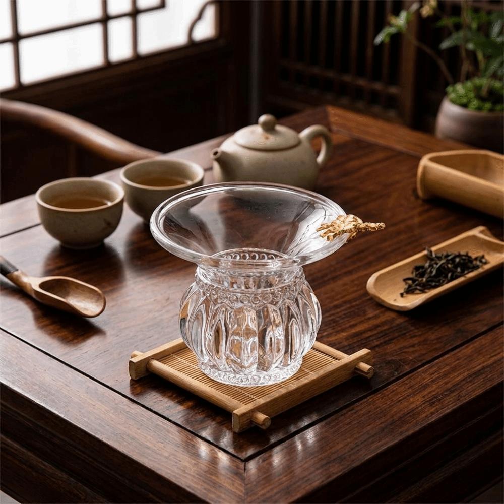 Japanese-Style Glass Tea Strainer Transparent Tea Distributor Tea Ceremony