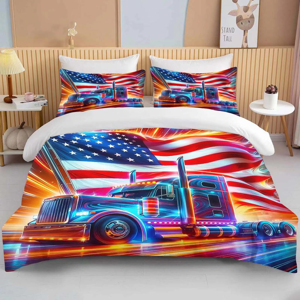 Комплект постельного белья Great American Truck Eagle из 3 предметов, 10 размеров: одеяло, покрывало, комплект для двуспальной и большой кровати, для детей и мальчиков, домашний текстиль, подарок.