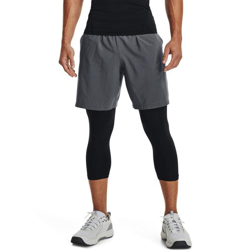 Under Armour Тканые спортивные шорты с буквенным принтом Мужские штаны Серые 1370388-012