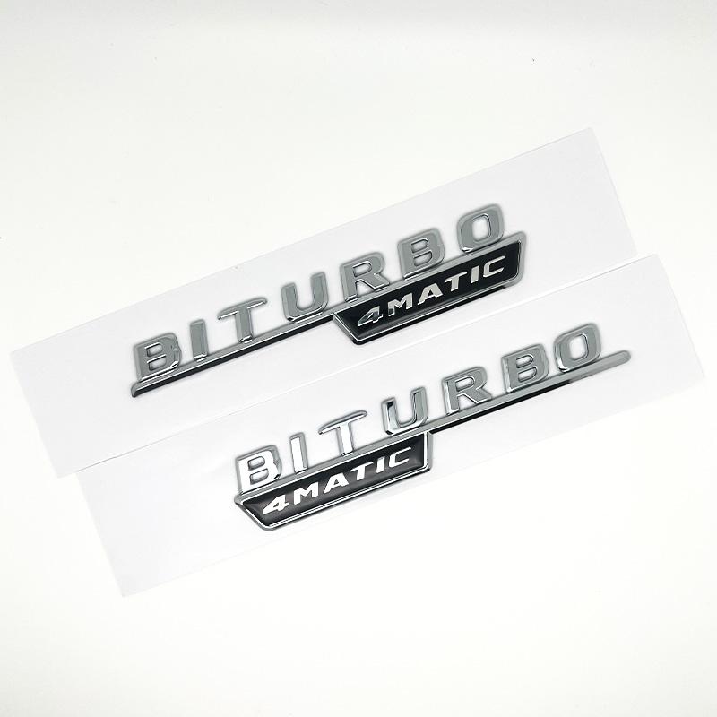 2 шт. Автомобильные буквы Накладка на крыло Значок BITURBO 4MATIC Plus Наклейка для Mercedes AMG C43 E43 GLE43 GLC43 W205 W213 Аксессуары