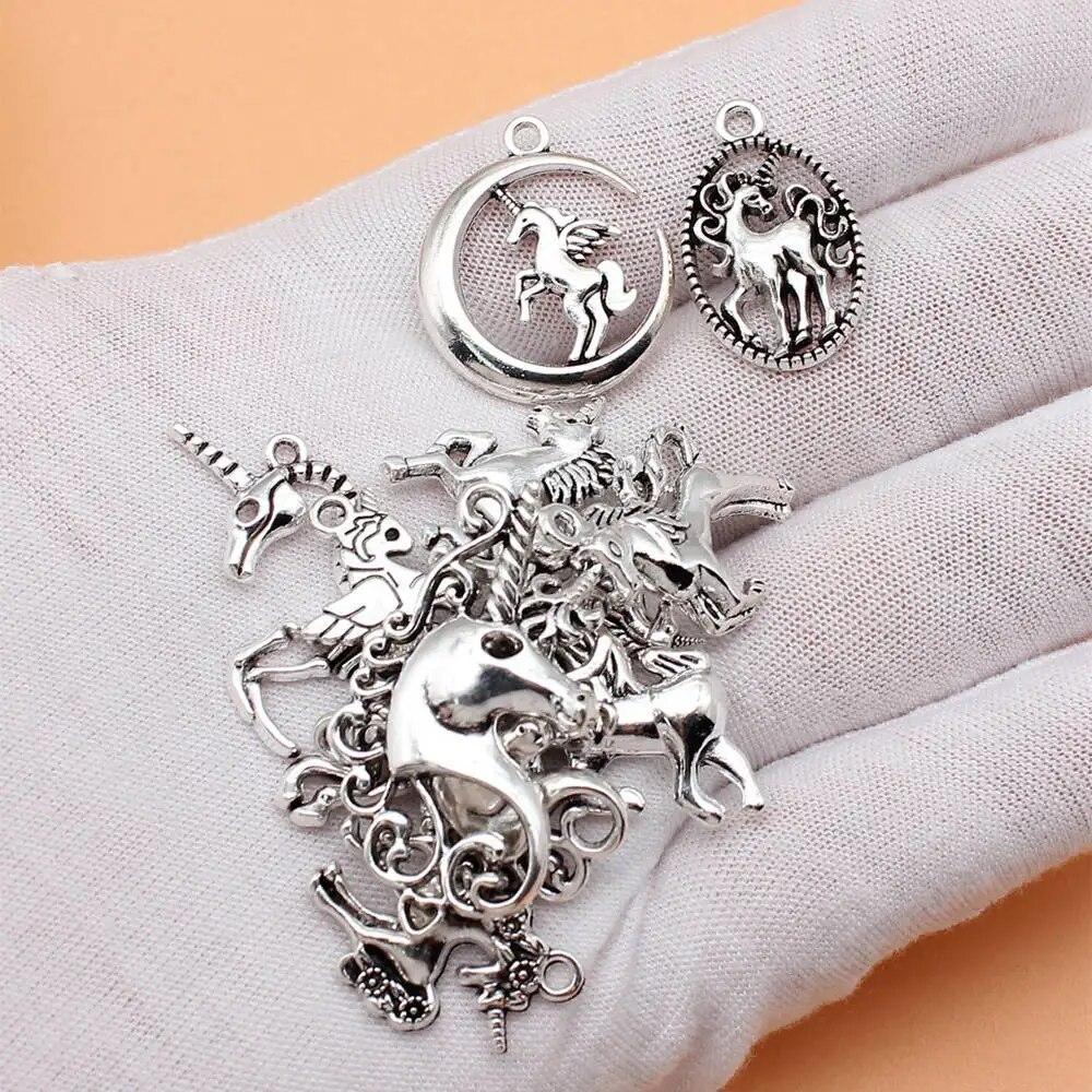 Набор смешанных подвесок в виде лошади и единорога, украшения, ремесла, подвески для изготовления ювелирных изделий