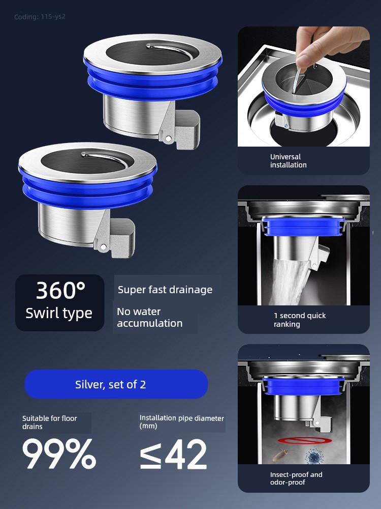 Bathroom Floor Drain Deodorizer, Sewer Sealing Cover, Insect-Proof Toilet Universal Anti-Odor Device, Sealing Core