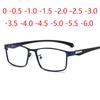 Square Finished Myopia Glasses Full Metal Frame Ultralight Shortsight Spectacles 0 -0.5 -1.0 -2.0 To -6.0