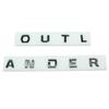 For Mitsubishi 13-19 Outlander Letters Bonnet Badge Front Hood Emblem 3D ABS Stickers Chrome Black Car Styling Accessories