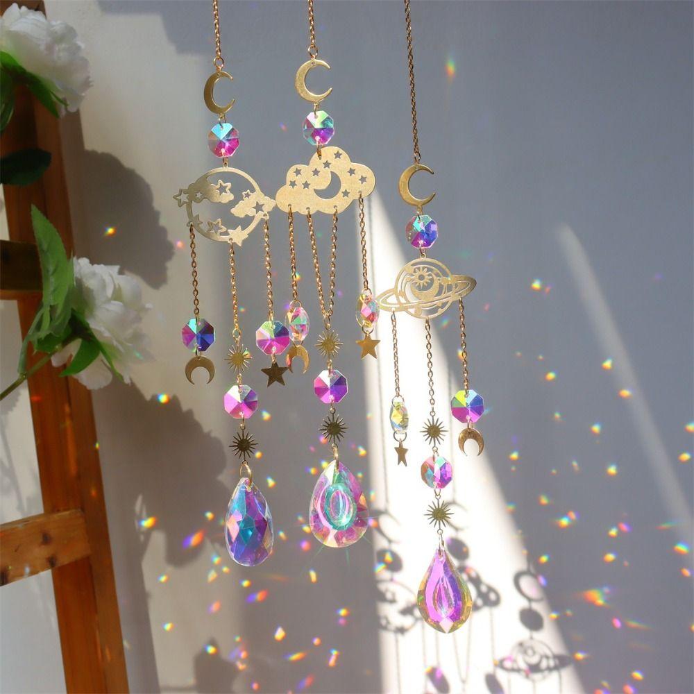 Rainbow Maker Crystal Pendant Home Garden Decor Prisms Hanging Decoration Outdoor