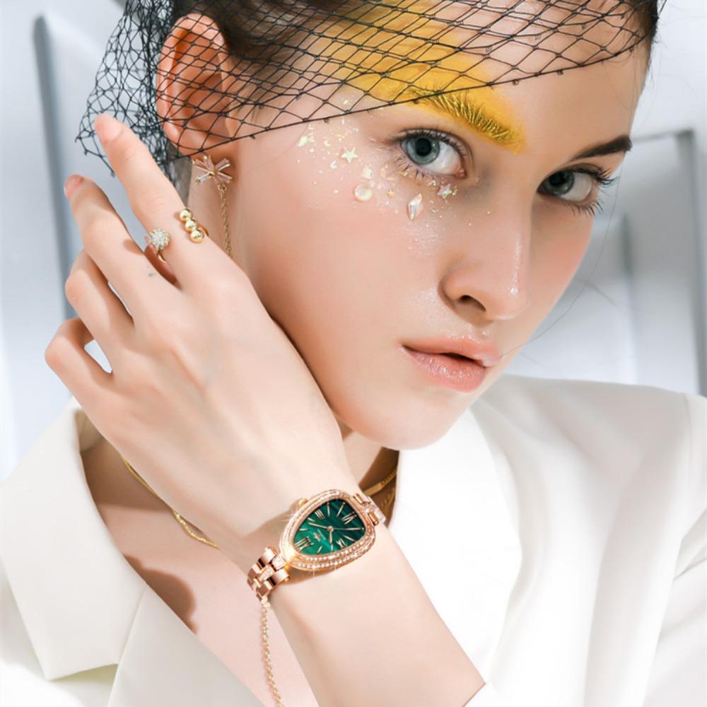 OUPINKE Женские часы Tide Brand с инкрустированным бриллиантами и змеевидным циферблатом, высококачественные водонепроницаемые кварцевые часы высшего класса