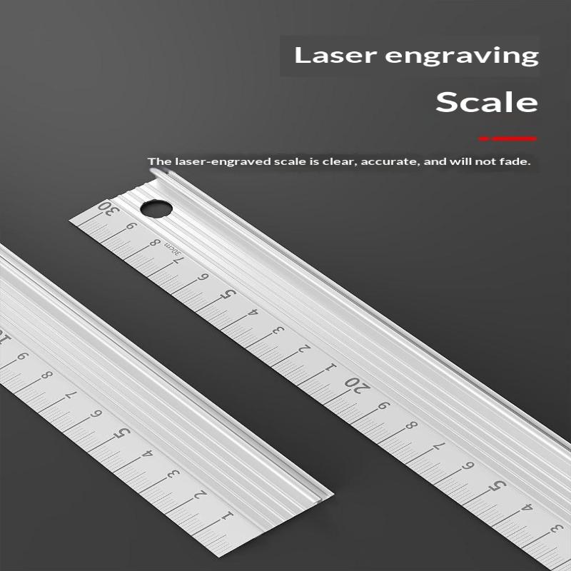 Aluminum Alloy Protective Ruler Anti Slip Cut Resistant No Ink Bleed Perfect for Stencil Making Graphic Design