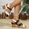 Shoes for Women 2025 New Open Toe Women's Sandals Color Matching Office and Career Summer Plus Size Heeled Sandals